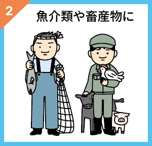 魚介類や畜産物に