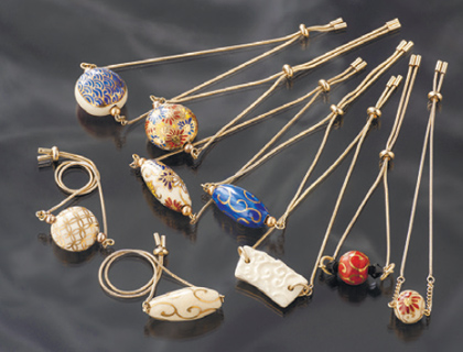 薩摩焼窯元紫陶 薩摩焼割付文様絵付ブレスレット 薩摩Bijou